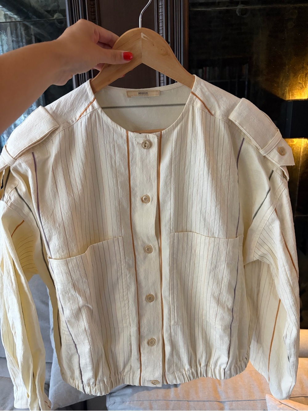 Sessùn Calancas Cream Striped Top 2026